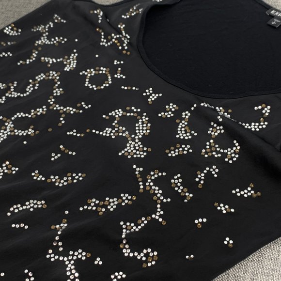Express Sequin Black Tank Top Evening Part‎ Wear Small Round Neck Sleeveless - Picture 7 of 10